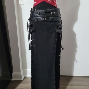 Punk Rave Post Apocalyptic Split Skirt